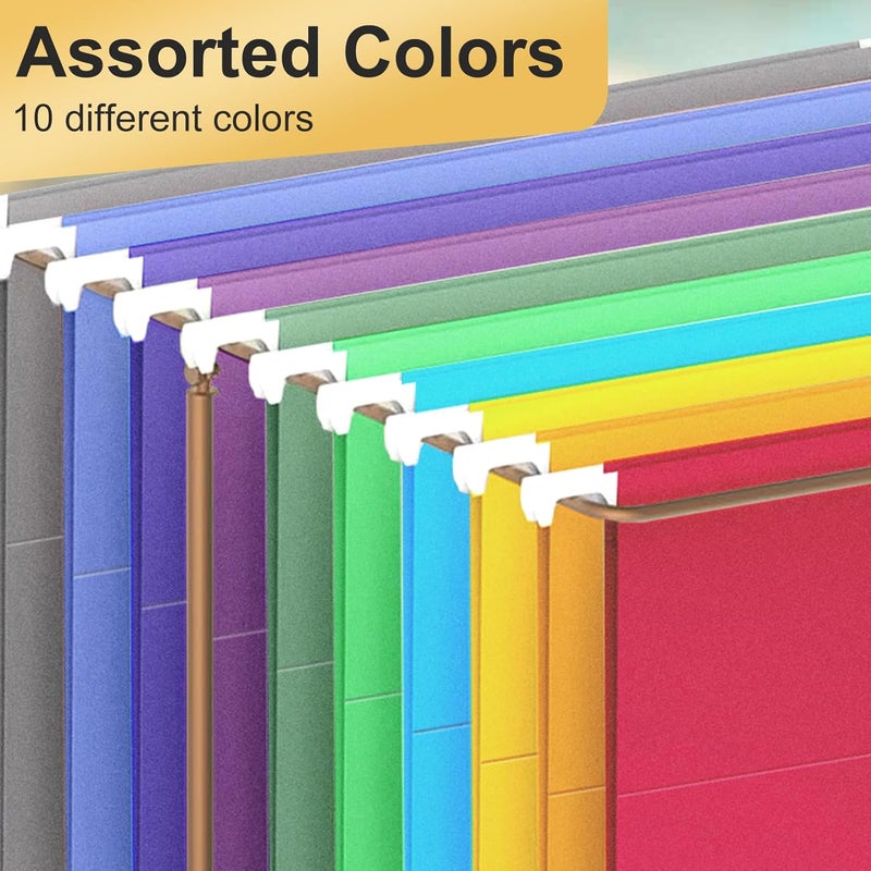 YOPCDJ Hanging File Folders, 30 Pack Letter Size Hanging File folders with Tabs, Stay Organized for Your Home and Office Bulk File, Documents and Paper, 10 Colors - Image 3